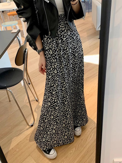 Korean chic spring new retro versatile high waist slim draped chiffon floral skirt long skirt for women
Korean chic spring new retro versatile high waist slim draped chiffon floral skirt long skirt for women