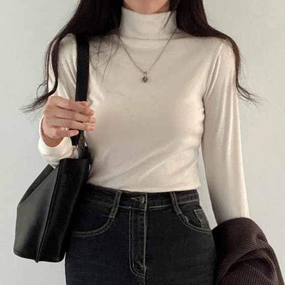 Korean chic autumn and winter niche versatile half turtle neck slim fit slim plus velvet long sleeve warm base T-shirt top for women
Korean chic autumn and winter niche versatile half turtle neck slim fit slim plus velvet long sleeve warm base T-shirt top for women