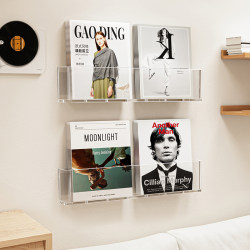 Acrylic Magazine Rack Wall-Mounted Picture Book Storage Rack Book and Newspaper Storage Rack Creative Wall Magazine Display Rack Acrylic Magazine Rack Wall-Mounted Picture Book Storage Rack Book and Newspaper Storage Rack Creative Wall Magazine Display Rack