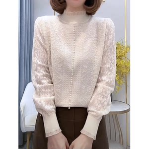 Half turtleneck knitted base shirt for women long sleeves autumn and winter 2025 new style age-reducing T-shirt underwear 
Half turtleneck knitted base shirt for women long sleeves autumn and winter 2025 new style age-reducing T-shirt underwear