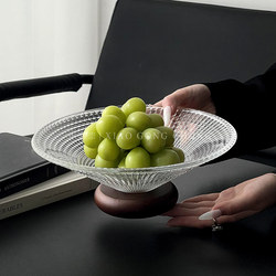 Light Luxury Glass Fruit Plate for Living Room Coffee Table, High-End Front Desk Candy Plate, Dried Fruit Nut Snack Display Plate Light Luxury Glass Fruit Plate for Living Room Coffee Table, High-End Front Desk Candy Plate, Dried Fruit Nut Snack Display Plate