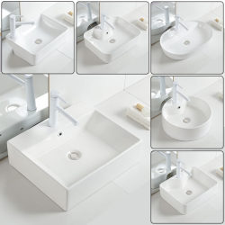 Simple Countertop Basin, Small Size Balcony Washbasin, Artistic Countertop Basin, Ceramic Countertop Washbasin, Low Model Faucet Set Simple Countertop Basin, Small Size Balcony Washbasin, Artistic Countertop Basin, Ceramic Countertop Washbasin, Low Model Faucet Set