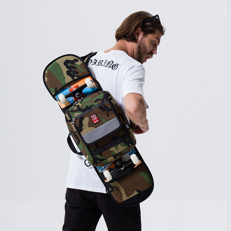Mackar Skateboard Bag Double Rocker, Camouflage