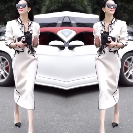 European Internet celebrity hottest high-end fashion fashionable design sense fashionable slim women's skirt top with skirt European Internet celebrity hottest high-end fashion fashionable design sense fashionable slim women's skirt top with skirt