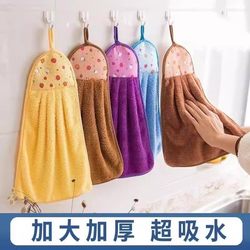 Cute Hanging Kitchen Hand Towel, Absorbent Cloth for Home Bathroom, Thickened Hand Towel, Coral Fleece Cute Hanging Kitchen Hand Towel, Absorbent Cloth for Home Bathroom, Thickened Hand Towel, Coral Fleece