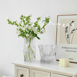 High-End Glacier Vase Decoration Ins-Style Transparent Glass Hydroponic Flower Arrangement Fresh Flowers Living Room Dining Table Home Decoration High-End Glacier Vase Decoration Ins-Style Transparent Glass Hydroponic Flower Arrangement Fresh Flowers Living Room Dining Table Home Decoration