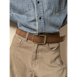 Don Cry Original American Retro Distressed Brown Belt, New Unisex Accessory with a High-End Feel Don Cry Original American Retro Distressed Brown Belt, New Unisex Accessory with a High-End Feel