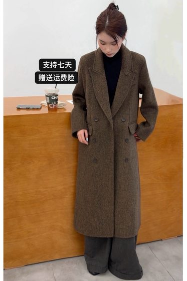 2025 early spring new high-end herringbone double-sided wool coat for women mid-length slim wool suit jacket 2025 early spring new high-end herringbone double-sided wool coat for women mid-length slim wool suit jacket