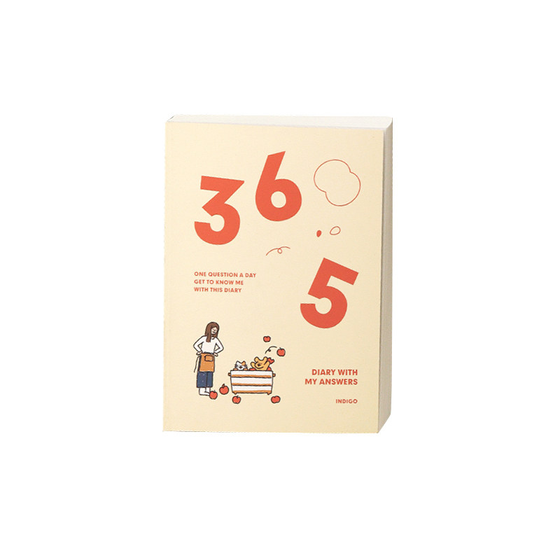 남색 귀여운 일러스트 만년 고무슬리브 메모장 365일 일기 귀여운 손장부 1일 1페이지 -