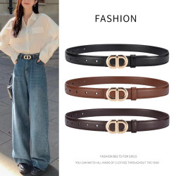 Versatile Smooth Buckle Genuine Leather Belt for Women, Suitable for Sweaters, Trench Coats, and Jackets, Decorative Waist Belt, Korean Style Dual-Use Thin Belt Versatile Smooth Buckle Genuine Leather Belt for Women, Suitable for Sweaters, Trench Coats, and Jackets, Decorative Waist Belt, Korean Style Dual-Use Thin Belt