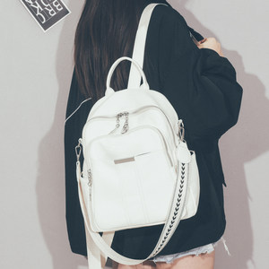 Soft leather backpack for women 2025 new fashion one-shoulder dual-purpose schoolbag Korean version large-capacity travel backpack commuting bag 
Soft leather backpack for women 2025 new fashion one-shoulder dual-purpose schoolbag Korean version large-capacity travel backpack commuting bag