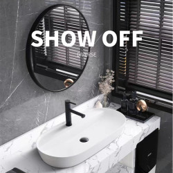 Nordic Oval-Shaped Household Balcony Countertop Washbasin Hotel Bathroom Large-Sized Ceramic Art Washbasin Nordic Oval-Shaped Household Balcony Countertop Washbasin Hotel Bathroom Large-Sized Ceramic Art Washbasin