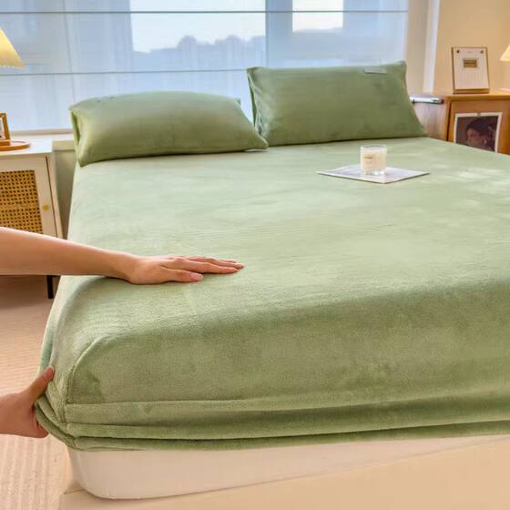 Class a new milk velvet bed sheet winter plus velvet bedspread coral velvet thickened mattress protector anti-slip cover a3 Class a new milk velvet bed sheet winter plus velvet bedspread coral velvet thickened mattress protector anti-slip cover a3