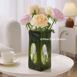 Vintage Glass Vase, High-End Living Room Decoration, Hydroponic Flower Arrangement, Homestay Soft Decoration, French Light Luxury Decoration Vintage Glass Vase, High-End Living Room Decoration, Hydroponic Flower Arrangement, Homestay Soft Decoration, French Light Luxury Decoration