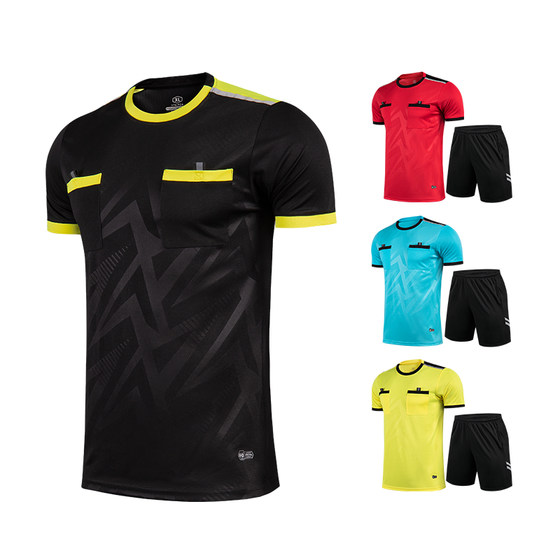 Professional football match referee suit custom referee short-sleeved team custom jersey training referee equipment
Professional football match referee suit custom referee short-sleeved team custom jersey training referee equipment