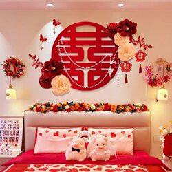 Simple and Elegant Wedding Room Decoration Set for the Bride's Bedroom, Headboard, Wedding, Groom's New House, Master Bedroom, Wedding Simple and Elegant Wedding Room Decoration Set for the Bride's Bedroom, Headboard, Wedding, Groom's New House, Master Bedroom, Wedding