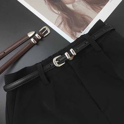 Korean Small Belt Genuine Leather Thin Belt for Women Simple and Versatile Silver Buckle Metal Ring Korean New Jk Skirt Decoration Korean Small Belt Genuine Leather Thin Belt for Women Simple and Versatile Silver Buckle Metal Ring Korean New Jk Skirt Decoration