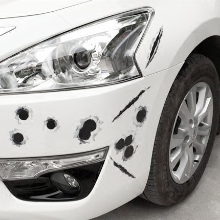 ROMISBABA Auto Dekoaufkleber Doppel Auspuff Attrapp Produktbild-Vorschau 2