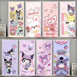 Sanrio door sticker whole self-adhesive cartoon kulomi creative renovation wooden door children's room wardrobe ugly renovation Sanrio door sticker whole self-adhesive cartoon kulomi creative renovation wooden door children's room wardrobe ugly renovation