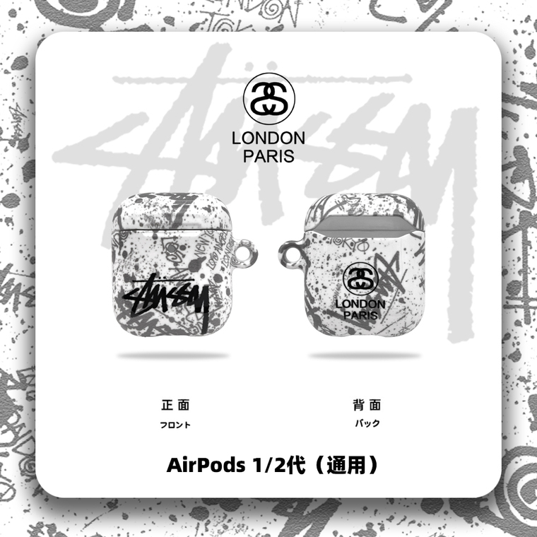 Stussy Street Fashion New With Air Pods Earphone Holders Carry 15, 14, 13, 12, Airpods 1, Airdpods 2, Airpods 3, Airpods Pro