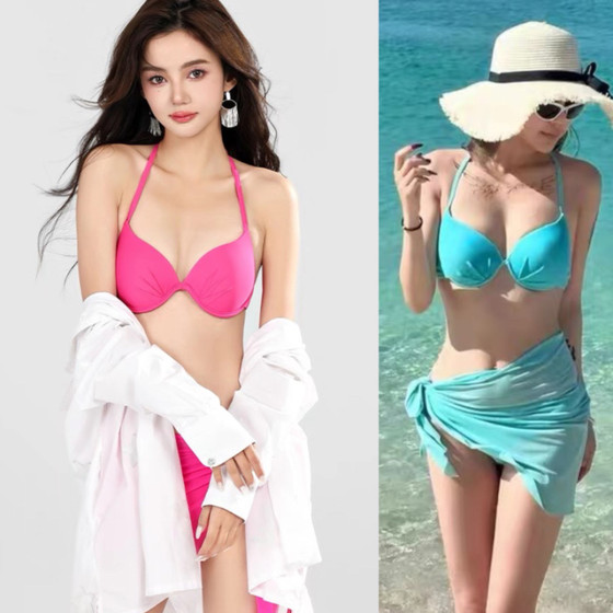 Hot spring vacation beach PINK pink rose red bikini swimsuit women's steel support gathering sexy high-end three-point swimsuit
Hot spring vacation beach PINK pink rose red bikini swimsuit women's steel support gathering sexy high-end three-point swimsuit