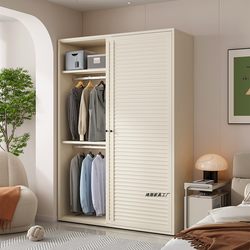 Steel Sliding Door Wardrobe for Home Bedroom, Eco-Friendly Formaldehyde-Free Assembled Iron Storage Cabinet for Small Apartments Steel Sliding Door Wardrobe for Home Bedroom, Eco-Friendly Formaldehyde-Free Assembled Iron Storage Cabinet for Small Apartments