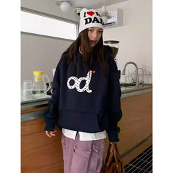 Fall and winter New arrival American retro Fancy hooded Sweatshirt female 2025 Best Selling Loose foreign style lazy Long sleeves Outwear Fall and winter New arrival American retro Fancy hooded Sweatshirt female 2025 Best Selling Loose foreign style lazy Long sleeves Outwear