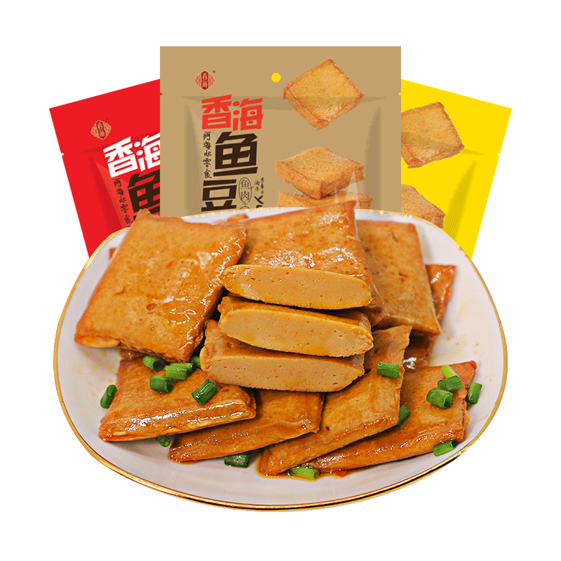 香海魚豆腐小零食600g袋裝豆腐干孜然燒烤麻辣泡椒口味