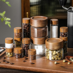 Coffee Bean Sealed Jar Glass Mini Portable Storage Jar Food-Grade Small Coffee Powder Dispensing Bottle Storage Jar Coffee Bean Sealed Jar Glass Mini Portable Storage Jar Food-Grade Small Coffee Powder Dispensing Bottle Storage Jar