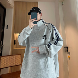 2025 New Loose Large Size High Street Top Tops Autumn Couple Trendy Brand Printed Stand Collar Easiest for Match Student Sweatshirt 2025 New Loose Large Size High Street Top Tops Autumn Couple Trendy Brand Printed Stand Collar Easiest for Match Student Sweatshirt