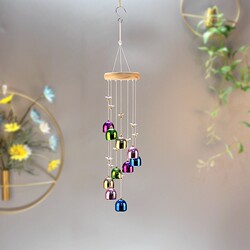 Metallic Colored Copper Wind Chime Hanging Decoration Door Ornament Creative Feng Shui Golden Bell Balcony Shop Doorbell Pendant Gift for Women Metallic Colored Copper Wind Chime Hanging Decoration Door Ornament Creative Feng Shui Golden Bell Balcony Shop Doorbell Pendant Gift for Women