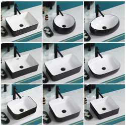 Scandinavian Countertop Basin Black Ceramic Wash Basin Single Basin Rectangular Round Wash Basin Balcony Mini Wash Basin Home Scandinavian Countertop Basin Black Ceramic Wash Basin Single Basin Rectangular Round Wash Basin Balcony Mini Wash Basin Home