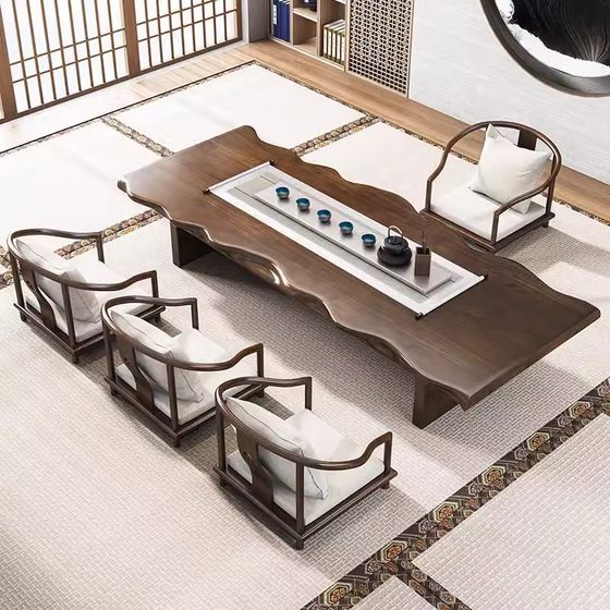 Modern simple tatami tea table and chair combination small tea table solid wood kang table new Chinese Zen tea table low table
Modern simple tatami tea table and chair combination small tea table solid wood kang table new Chinese Zen tea table low table