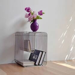 Simple Wrought Iron Side Table, Nordic Floor-Standing Book and Newspaper Rack, Metal Creative Corner Table, Side Table Simple Wrought Iron Side Table, Nordic Floor-Standing Book and Newspaper Rack, Metal Creative Corner Table, Side Table