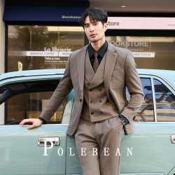 Autumn and Winter Thickened Woolen Casual Suit Set for Men, Warm Korean Style High-End Large Size Suit, Wedding Suit, Trendy Autumn and Winter Thickened Woolen Casual Suit Set for Men, Warm Korean Style High-End Large Size Suit, Wedding Suit, Trendy