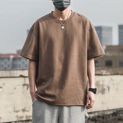 300g Pure Cotton Heavyweight Summer Crew Neck American Style Short-Sleeve T-Shirt for Men and Women, Trendy Brand, Solid Color, Thick, Non-See-Through, Loose and Casual 300g Pure Cotton Heavyweight Summer Crew Neck American Style Short-Sleeve T-Shirt for Men and Women, Trendy Brand, Solid Color, Thick, Non-See-Through, Loose and Casual