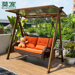 Mojia Outdoor Swing Chair, Hanging Chair, Rattan Chair, Outdoor Courtyard Terrace, Rainproof Aluminum Alloy Double Solar Swing Rocking Chair Mojia Outdoor Swing Chair, Hanging Chair, Rattan Chair, Outdoor Courtyard Terrace, Rainproof Aluminum Alloy Double Solar Swing Rocking Chair