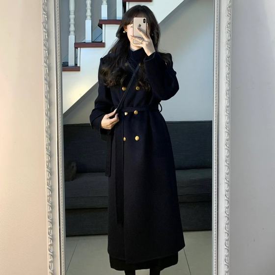 Real-price tag Korean stand-up collar woolen coat mid-length loose double-breasted tie-up woolen coat for women
Real-price tag Korean stand-up collar woolen coat mid-length loose double-breasted tie-up woolen coat for women