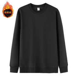 Fall and winter Men's and Women's 420 Cotton pure color Crewneck Sweatshirt Fleece-lined Heattech Base Tops Long sleeves Stylish Printing Fall and winter Men's and Women's 420 Cotton pure color Crewneck Sweatshirt Fleece-lined Heattech Base Tops Long sleeves Stylish Printing