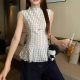2025 New French Style Polka Dot Cake Skirt Spliced Vest Shirt Women's Summer Waist Slimming Sleeveless Temperament 2025 New French Style Polka Dot Cake Skirt Spliced Vest Shirt Women's Summer Waist Slimming Sleeveless Temperament