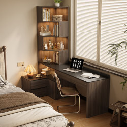 French Retro Style Living Room Desk Bedroom Home Study Corner Bookshelf Integrated Bookcase Computer Desk Combination French Retro Style Living Room Desk Bedroom Home Study Corner Bookshelf Integrated Bookcase Computer Desk Combination