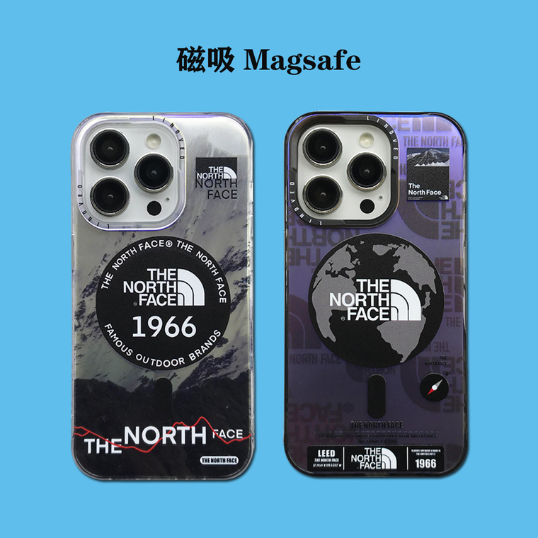 The North Face MagSafe Purple Clear Logo iPhone Case