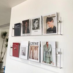 Wall-Mounted Shelf for Children's Picture Books, Transparent Acrylic Bookshelf, Wall-Mounted Magazine Rack, Wall Display Rack Wall-Mounted Shelf for Children's Picture Books, Transparent Acrylic Bookshelf, Wall-Mounted Magazine Rack, Wall Display Rack