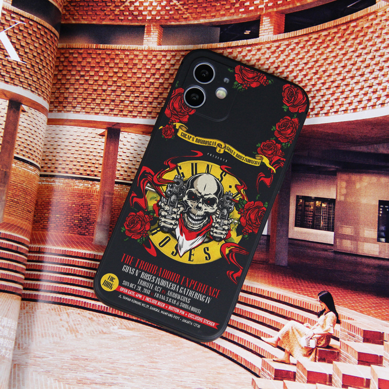 Guns And Roses New Metal Band Illustration 15, 14, 13, 12, 11 iPhone Case