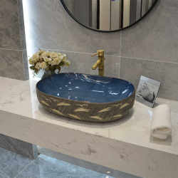 Creative Retro American-Style Countertop Basin, Chinese-Style Ceramic Single Basin, Household Washbasin, Balcony Antique Washbasin, Art Basin Creative Retro American-Style Countertop Basin, Chinese-Style Ceramic Single Basin, Household Washbasin, Balcony Antique Washbasin, Art Basin