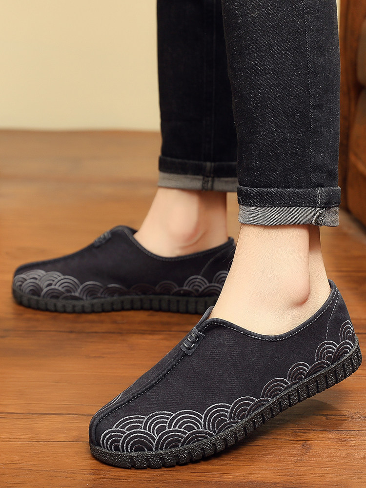 Zapatos de Tela Old Beijing para Hombre, Bordados Estilo Chino Casual - Main Image