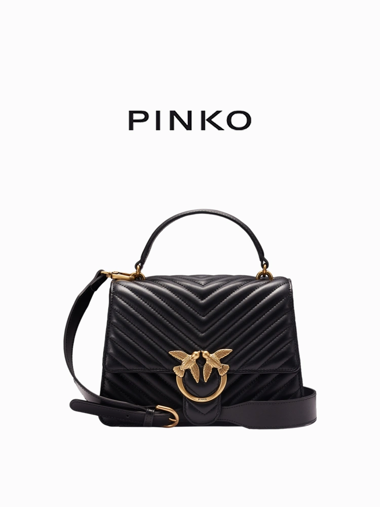 PINKO 品高 23年新款女士人字纹绗缝皮革手提包 100066_A0GK