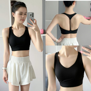 Cabbage sexy beautiful back sports lingerie women shock-proof gathering yoga vest running fitness bra bra summer 
Cabbage sexy beautiful back sports lingerie women shock-proof gathering yoga vest running fitness bra bra summer