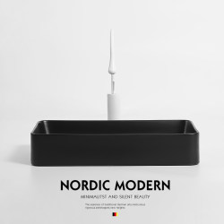 Scandinavian Black Countertop Basin Rectangular Wash Basin Matte Frosted Ceramic Wash Basin Home Basin Small Balcony Basin Scandinavian Black Countertop Basin Rectangular Wash Basin Matte Frosted Ceramic Wash Basin Home Basin Small Balcony Basin