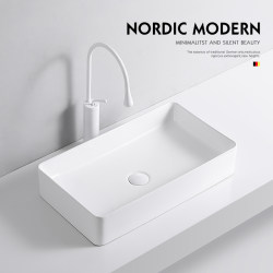 Nordic Minimalist Countertop Basin Square Washbasin Single Basin Balcony Ceramic Washbasin Small Size Household Washbasin Nordic Minimalist Countertop Basin Square Washbasin Single Basin Balcony Ceramic Washbasin Small Size Household Washbasin